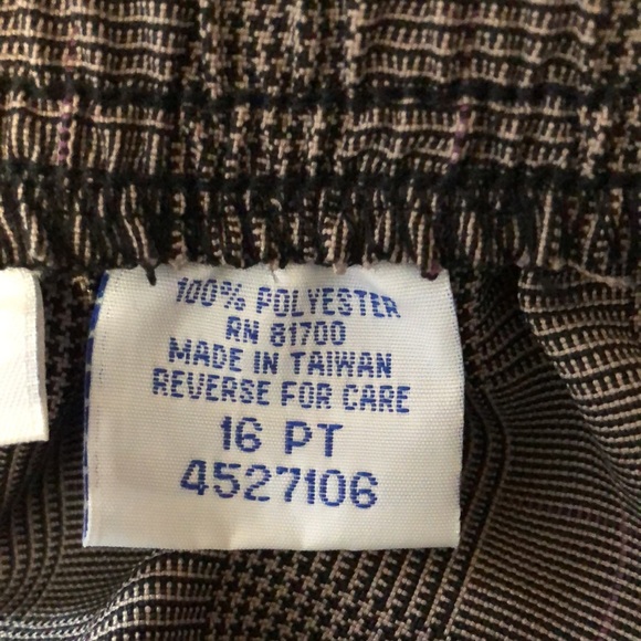 Vintage Blair houndstooth plaid pants Women's 16 Petite elastic waist pull on - Picture 10 of 12